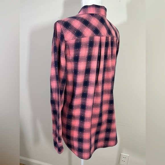 Stylus sz lg button down shirt in a blue and pink plaid - Picture 8 of 12